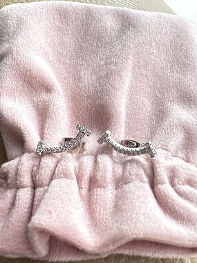 Silver smile Earrings with stones